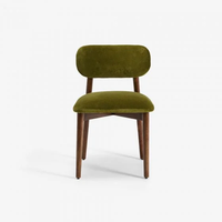 Chaise de salle à manger en velours vert de Restaurant de Style nordique peut être personnalisée chaise de salle à manger en bois de caoutchouc marron en bois massif moderne
