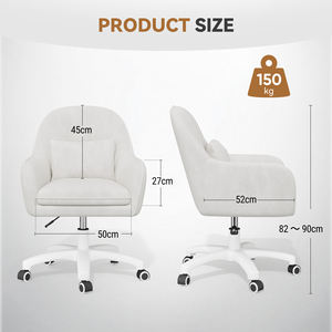 Modern <b>Velvet</b> Lift <b>Chair</b> Ergonomic <b>Swivel</b> Office <b>Chair</b> with Wide Seat Height Adjustment & Lumbar Support for Study Room - Product Image 4