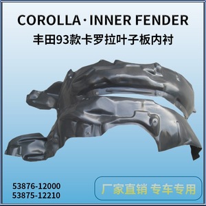 บังโคลนในสำหรับรถยนต์โตโยต้า โคโรลล่า ปี 1993-1997 ด้านหน้า พลาสติกสีดำ อะไหล่ทดแทน Ty66025 - Product Image 3