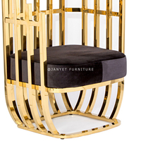Canapé de mariage en acier inoxydable doré, design luxueux et nouveau, pour la mariée et le marié