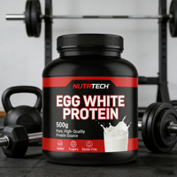 NUTRTECH Yumurta Beyazı Protein Tozu-Laktozsuz 500g GMP Sertifikalı 40-49g Protein (Porsiyon Başına) Yetişkin Kullanımı Kas Geliştirici Besin