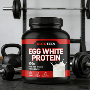 Poudre de protéines <span class=keywords><strong>d</strong></span>'albumine <span class=keywords><strong>d</strong></span>'œuf NUTRTECH - Sans lactose 500g Certifié GMP 40-49g de protéines <span class=keywords><strong>par</strong></span> portion Utilisation pour adultes Croissance musculaire Alimentation - Product Image 5