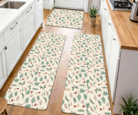 Ensemble de tapis de cuisine antidérapants à motifs floraux, design moderne et minimaliste, tapis absorbant l'eau et résistant à l'huile, tapis rembourré pour les zones d'évier