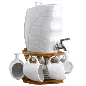 Chaleira de cerâmica criativa quente e fria grande capacidade com copo da torneira restaurante combinação chá