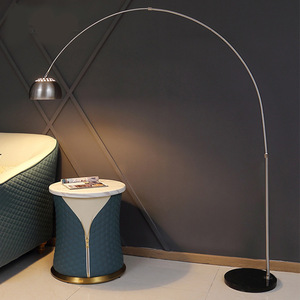 Lampu Berdiri Sudut LED Nordic Modern Memancing Ruang Tamu Desain Marmer Arc Lampu Lantai - Product Image 5