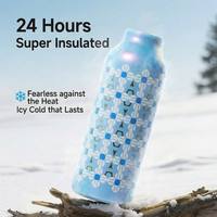 Gourde isotherme portable 500 ml en acier inoxydable 304, avec logo personnalisé imprimé, bouteille d'eau, gobelet de sport, sangle de transport, cadeau