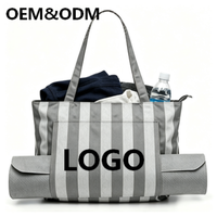 Tas Tote Yoga Gym Logo Kustom OEM ODM |   Tas Selempang Anti Air Bahan Polyester dengan Ritsleting, Tempat Matras Yoga, Pola Kustom, Grosir