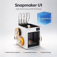 Imprimante 3D Snapmaker U1, technologie FDM, quatre buses indépendantes, nouvelle arrivée, volume d'impression 270x270x270mm