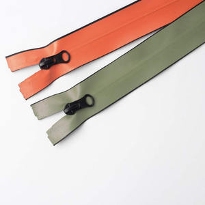 Suministro Directo de Fábrica # 5 # Cremallera de nailon impermeable de 8 hilos con extremo abierto de PU/TPU/PVC, cremallera impermeable de material resistente. - Product Image 2