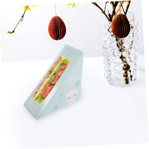 Eco Friendly triangolare Sandwich scatole finestra usa <span class=keywords><strong>e</strong></span> getta carta da forno imballaggio per panini <span class=keywords><strong>Pizza</strong></span> <span class=keywords><strong>e</strong></span> dessert per feste - Product Image 4