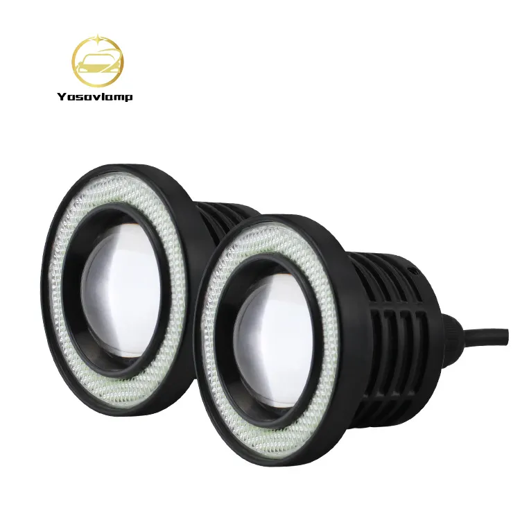 Yosovlamp หลอดไฟหน้า Led 2.5นิ้ว3นิ้ว3.5นิ้ว,COB Light 600LM 10W ไฟเดย์ไลท์ Led ไฟตัดหมอกดวงตาแองเจิล