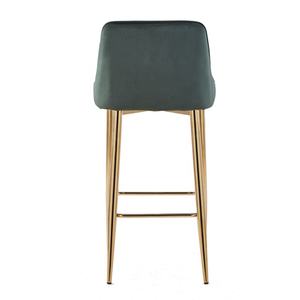 Usine en Chine Remise Design moderne Meubles de bar de luxe Tissu à pieds dorés <span class=keywords><strong>Chaise</strong></span> de bar haute rembourrée - Product Image 6