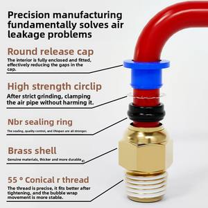 1/8 serie PC 1/4 3/8 1/2 M5 Bspt filo blu maschio dritto placcato ottone Push per collegare raccordi pneumatici - Product Image 6