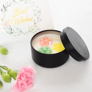 Exquisito <span class=keywords><strong>amor</strong></span> romántico estilo aromaterapia vela perfumada flor seca jazmín vidrio cera de soja cera de abejas nueva condición boda - Product Image 5