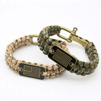 Gelang Paracord dengan bendera buatan tangan dapat disesuaikan gelang kustom logo