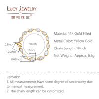 Collier en or 14 carats rempli d'or avec perles d'eau douce baroques irrégulières de qualité AAAA certifiées NGTC, faites à la main pour femmes, best-seller de Lucy Jewelry