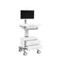 Chariot d'ordinateur mobile en plastique ABS SAIKANG SKR-R02, chariot médical pour hôpital, chariot d'ordinateur avec tiroir, certifié EN60601/CE/ISO