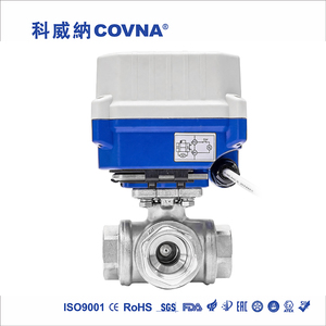 Vanne de régulation de débit d'eau électrique en acier inoxydable COVNA série 15N DN20 3/4 pouce 3 voies 12V DC CR2 2 fils à retour automatique - Product Image 2