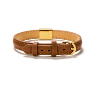 Bracelet pour homme en acier inoxydable plaqué or PVD 2023 avec perles en cuir véritable pour gravure de nom