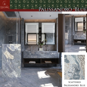 Escaleras de Mármol Azul Dorado GOLDKING, Degradado Azul con Vetas Doradas, Cristal Natural para Escaleras de Caracol de Hotel de 5 Estrellas, Alta Calidad Premium - Product Image 3