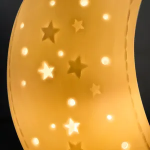 Logo personalizzato della fabbrica in porcellana comodino di illuminazione a forma di luna lampada da notte regalo per bambini luce carina da scrivania
