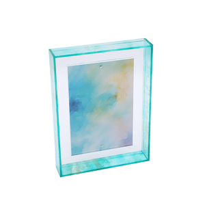 Hot bán 2-in-1 Acrylic khung ảnh Tabletop/tường treo rõ ràng + hợp thời trang cạnh màu sắc hình ảnh khung - Product Image 2