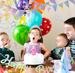 Guirlandes de bannières d'<span class=keywords><strong>anniversaire</strong></span> à thème dégradé, étoiles, cercles, points, tourbillons, décorations pour fête d'<span class=keywords><strong>anniversaire</strong></span> d'enfants, fête prénatale - Product Image 3