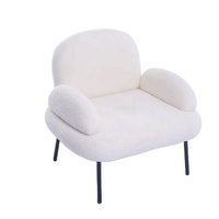 Fauteuil d'appoint moderne blanc Fauteuil de loisirs de luxe simple relax élégant en velours pour chambre et salon Caractéristique douce