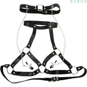 Kit rantai pinggang seks kulit Pu, Kit Bondage klub Punk, sabuk <span class=keywords><strong>Harness</strong></span> wanita seks Gotik, sabuk tali pengikat tubuh, Lingerie - Product Image 5