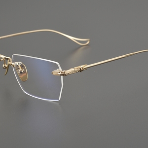 CH8114 Lunettes de Lecture d'Affaires Ultra-Légères en Titane Sans Monture Homme Femme Style Vintage Rectangulaire Lunettes de Vue de Luxe pour Homme - Product Image 2