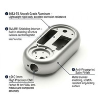 Coque en alliage d'aluminium usinée CNC OEM, anodisation dure multicolore, finition mate texturée, électronique, avec logo personnalisé pour l'usinage
