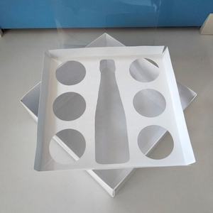 XJH 6 cavità pasticceria Dessert pasticceria imballaggio bottiglia di vino di carta finestre regalo coperchio trasparente Cupcake cibo ciambella Cupcake Bento scatole Bento - Product Image 5