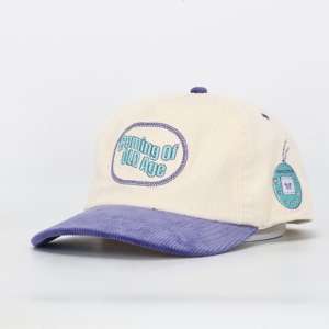 Casquette de baseball personnalisable à cinq panneaux en sergé et velours côtelé, non structurée, style Dad Hat, visière courbée, broderie bicolore, réglable, prix de gros - Product Image 2
