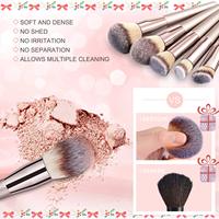 20 buah Set kuas rias untuk wanita riasan rambut nilon Label pribadi sintetis pegangan kayu