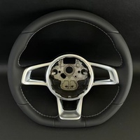 Upgrade Setir Kulit Hitam untuk VW Golf MK7.5 MK7 MK6 CC Touareg Passat Lavida TDI TSI