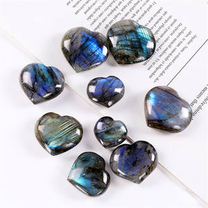 หินลาบราโดไรต์สีฟ้าประกาย รูปหัวใจ สำหรับตกแต่งบ้าน <span class=keywords><strong>ราคา</strong></span>โรงงาน งานฝีมือพื้นบ้าน หินบำบัด - Product Image 1