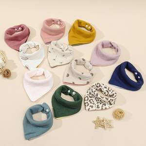 <b>Muslin</b> <b>Baby</b> Bibs Cotton Bandana Drool Bibs Bulk for Newborn Infant 4 Absorbent Layers Feeding Accessory - Product Image 6