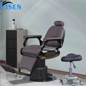 KISEN High-end Barbershop Chairs Oil <b>Head</b> Chair Shaving Hair Salon Hair Cutting Chair Metal Iron Can Be Put Into the Retro - Product Image 6