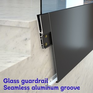Perfil de Aluminio para Escaleras con Ranura Lateral de Diseño Sin Costuras, Elegante y Sencillo, Adecuado para Escaleras de Vidrio - Product Image 6