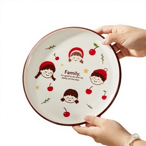 Nouvelle Assiette de Présentation en Porcelaine 2025, Motif Dessin Animé Sous Glaçure, Compatible Micro-ondes, Design Frais et Adorable, Vaisselle Domestique, Vente en Gros - Product Image 1