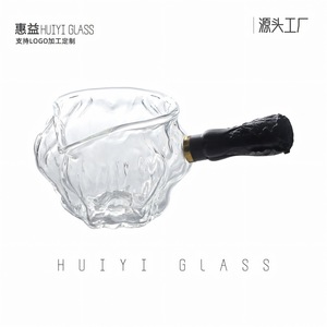 Huiyi Glass Teacup <b>Set</b> High Borosilicate Glass Tea Pourer And <b>Cup</b> With Wood Pattern For Home Office Use - Product Image 5