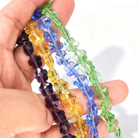 Perles en verre cristal facettées en forme de pétale de fleur de 10 mm, multicolores, vendues à l'unité pour la fabrication de bijoux DIY, bracelets et colliers.