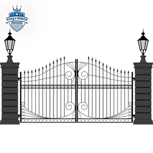 Cheap and quick to installation wrought iron swing gate main garden house gates for houses