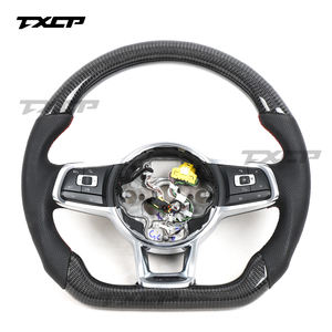 Volante Interamente in Pelle Adatto per <span class=keywords><strong>Volkswagen</strong></span> Golf 7.5 GTI MK7 GTS GTD GTE R-Line Golf 7 MK6 GLI CC POLO Passat SCIROCCO TIGUAN - Product Image 1