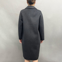 Manteau en cachemire et laine double face pour femme, 10% cachemire, 90% laine, ceinturé, double boutonnage, court, pour l'automne et l'hiver