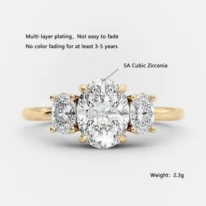 Benutzer definierte Trendy Zirkonia Ewigkeit Diamant Frauen Schmuck Verlobung Hochzeit 925 Sterling Silber Versprechen Ringe