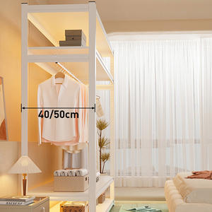 Étagères Simple Placard Location Chambre Avec Maison Chambre Assemblage Métal <span class=keywords><strong>Angle</strong></span> Acier Art Stockage Ouvert Checkroom - Product Image 4