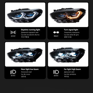 Per <span class=keywords><strong>BMW</strong></span> Serie 1 (<span class=keywords><strong>F20</strong></span>) 2015-2018, Gruppi Fari LED Laser Modificati M4 con Fari Bicolore Dorati - Product Image 4