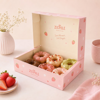 Boîte en papier pliable pour emballages de desserts, biscuits, macarons, mochi, donuts, avec logo personnalisé, qualité alimentaire, pour café, boulangerie