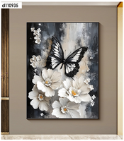 Peinture Murale 3D en Porcelaine Cristalline, Impression HD, Design Moderne et Luxueux, Motif Papillon et Fleur, Vente en Gros Directe Usine, Décoration Intérieure